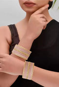 Set Of 24 Gold-Plated Crystals Studded Bangles