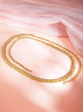 22K Gold-Plated Round Coin Design Brass Waist Chain