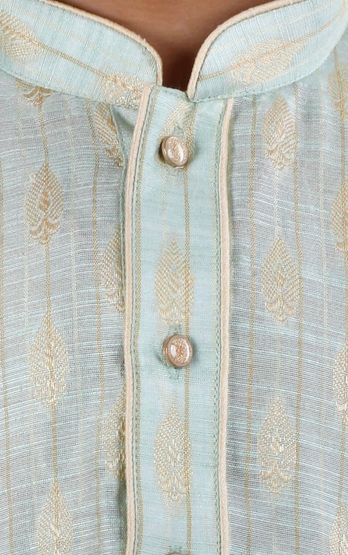 Boys Ethnic Motifs Woven Design Pure Cotton Kurta with Pyjamas