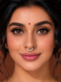 Silver-Plated Round White AD Stone Septum Nose Ring