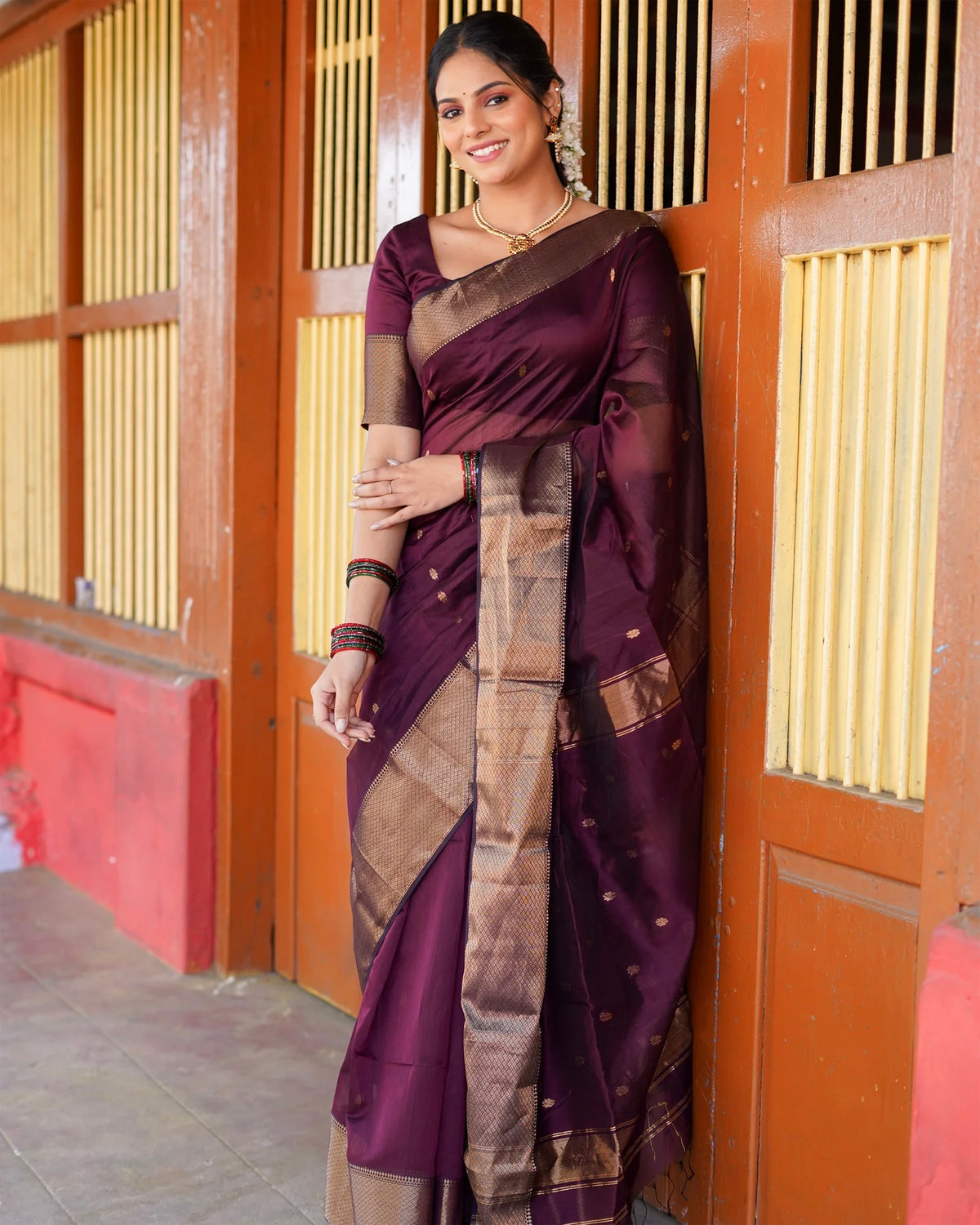 MAHESWARI Silk Cotton Blend - Arakku
