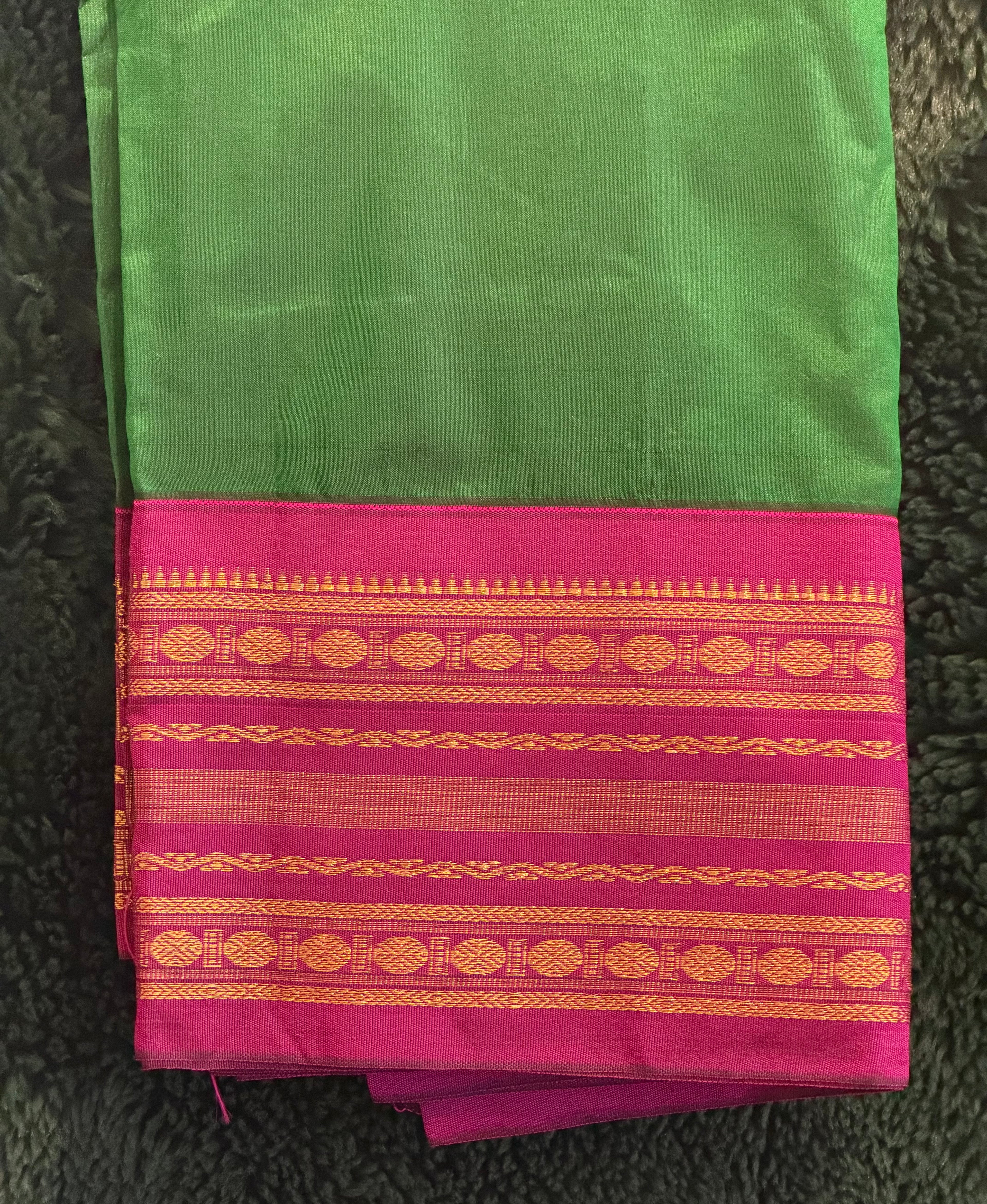 Green Pink Vintage Silk Saree