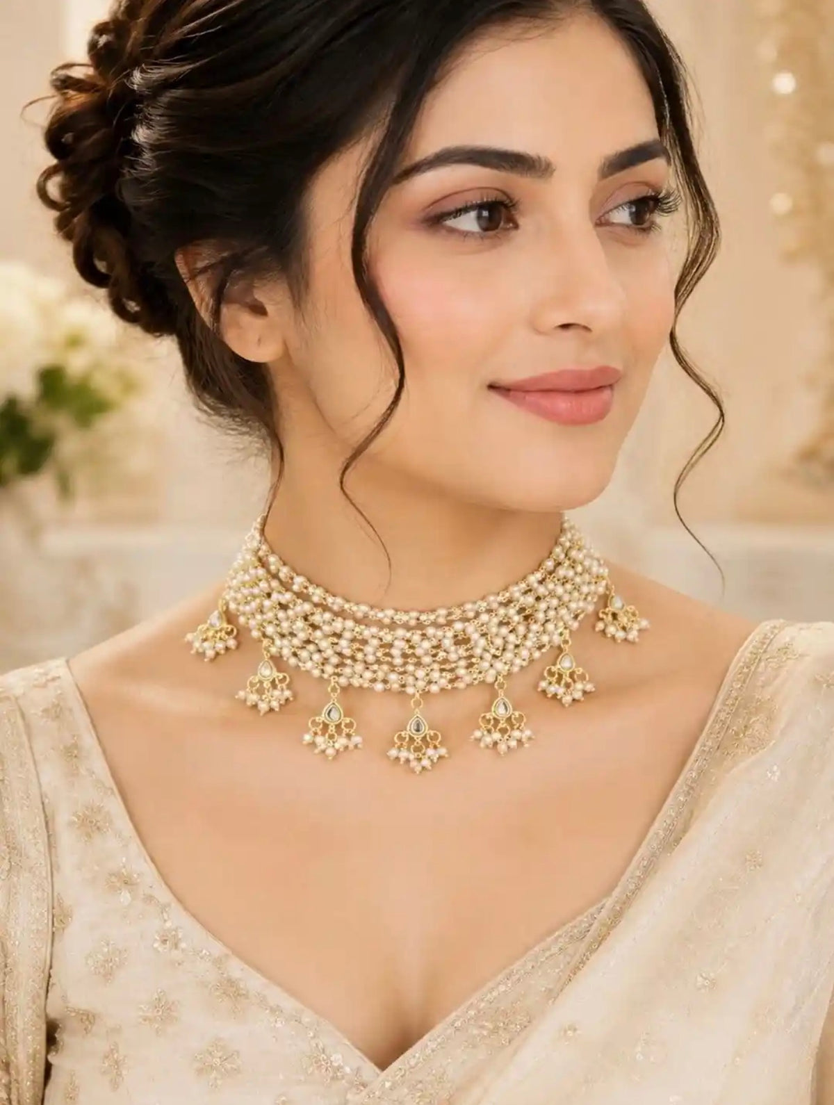 Brass Gold-Plated Choker Necklace