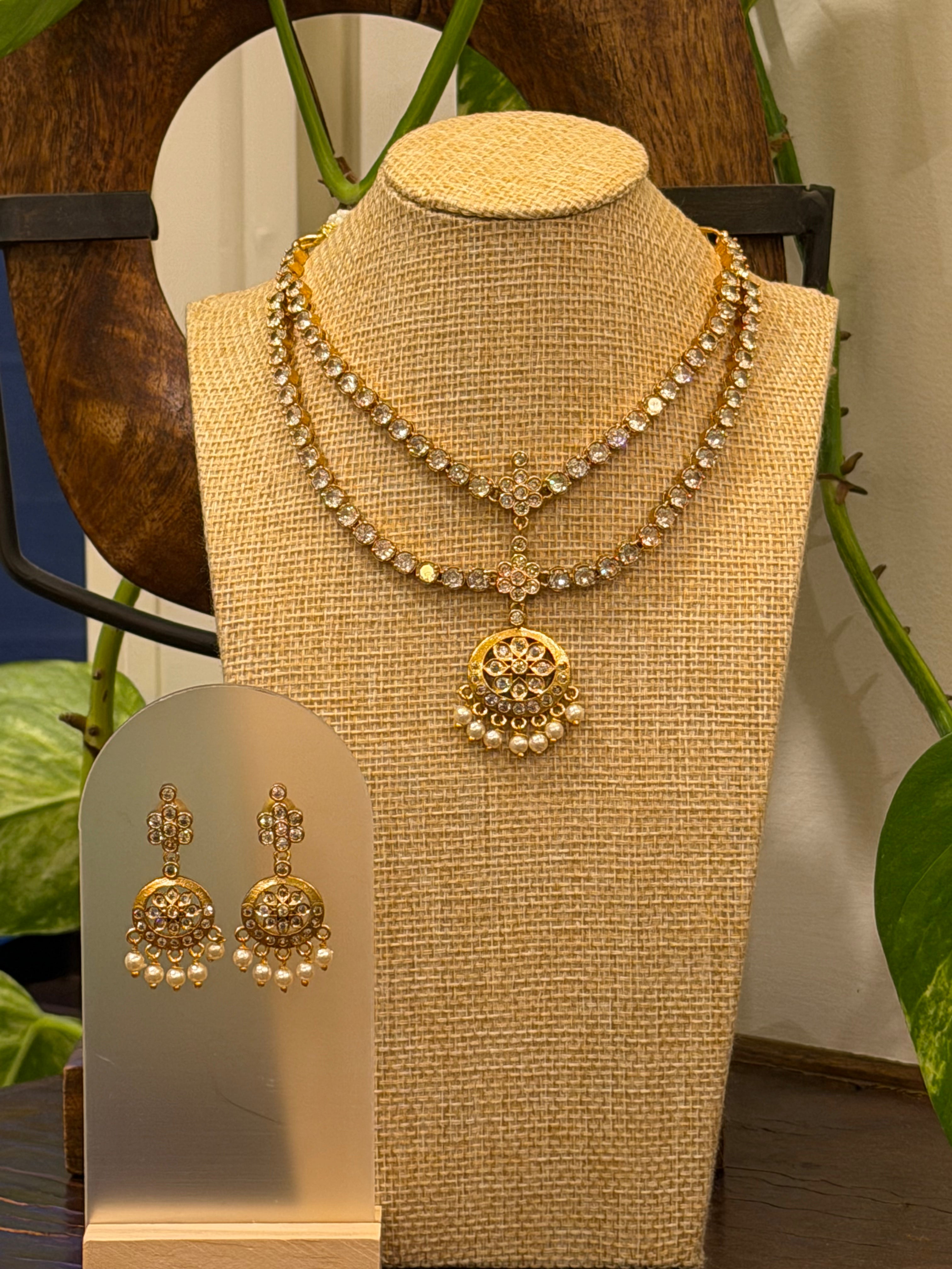 Stone attigai necklace set